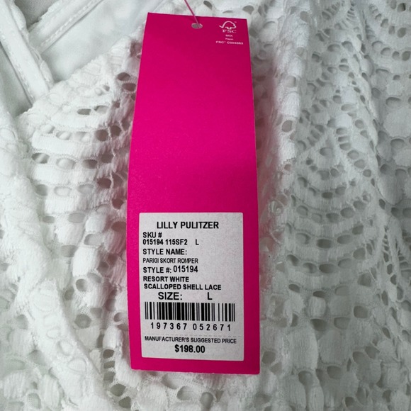 Women's Large Lilly Pulitzer Parigi Skort Romper Resort White NWT cottage core - Picture 4 of 5